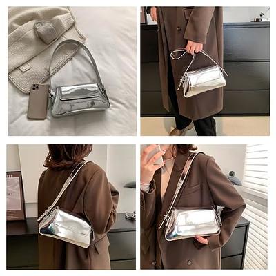 Coach Brooke Hobo Metallic Pewter Silver Leather... - Depop