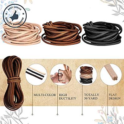 116 Yards Waxed Cord Polyester Waxed Polyester Thread 0.5mm Round Rattail Waxed  Beading String Cord for Jewelry Bracelet Making Macrame Crafting DIY  Leather - Black 