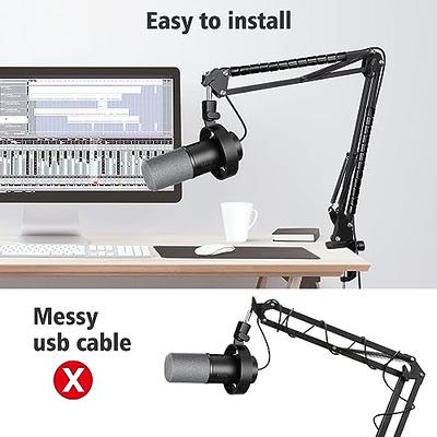 FIFINE Adjustable Low-profile Arm Microphone Stand with Cable  Managment/Desk Mount, Suspension Boom for K688