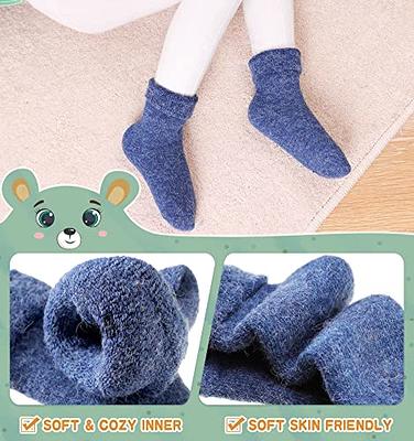  JAKIDAR 12 Pairs Baby Socks Cotton Crew Toddler Socks Grips  Non Slip Bottom Kids Socks