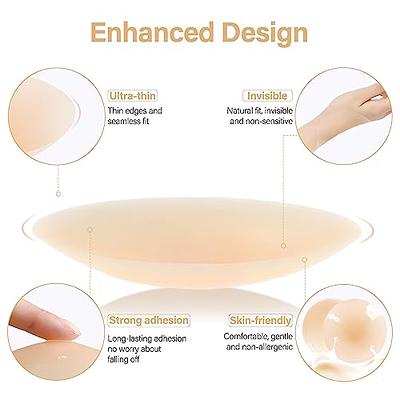 Nipple Covers Silicone Pasties for Women - 5 Pairs, Reusable Nippleless  Covers Invisible Adhesive Sticky Breast Petals