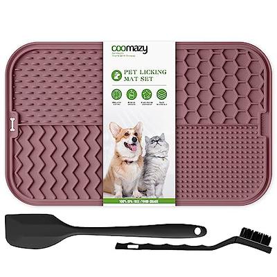 Femont X Large Licking Mat for Dog,Slow Feeder Mat with 165 Strong Suction  Cups for Peanut Butter,BPA Free Lick Pad for Pet Relieving  Anxiety,Boredom,Grooming,Training(Purple,1 Spatula,1 Brush) - Yahoo Shopping