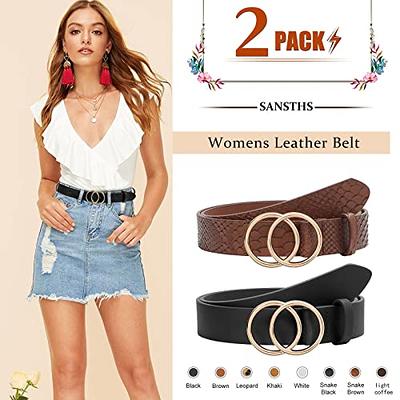 Earnda Fashion Designer Belts for Women's Jeans Snake Buckle Ladies Faux  Leather Waist Belt Black X-Small at  Women's Clothing store