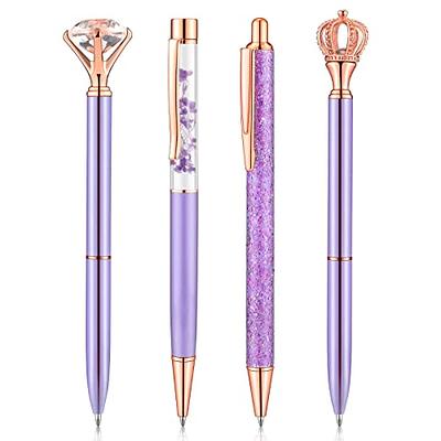 Janmini 1 9 Pcs Ballpoint Pens Set Metal crystal Diamond Pen Liquid Sand  glitter Pen for Journaling Black Ink Pretty cute Pens Fancy Pens