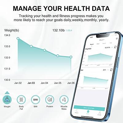 Body Fat Scale, ABLEGRID Digital Smart Bathroom Scale for Body Weight,  Large Display Weight Scale, 16 Body Composition Metrics BMI with Free APP