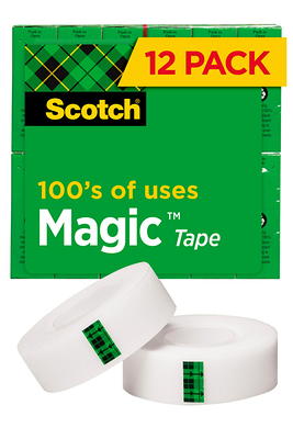 Scotch Magic Tape, Invisible, 12 Tape Rolls 