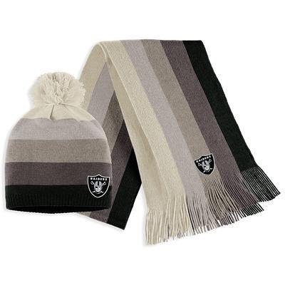 Women's WEAR by Erin Andrews Las Vegas Raiders Striped Scarf & Gloves Set