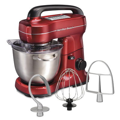 Hamilton Beach Red 6 Speed Hand Mixer with Beaters, Dough Hooks, Whisk, and  Easy Access Snap-On Case 62633R