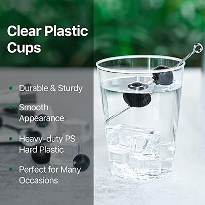 Prestee Small Clear Plastic Cups, 5 oz. 100 Pack, Hard Disposable