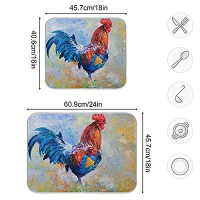 Rooster Dish Drying Mat