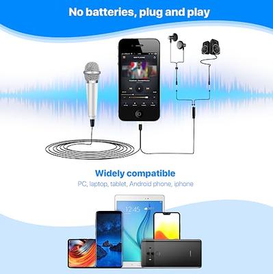 Wootrip [2PCS] Mini Karaoke Microphone, Mini Voice Recording Microphone  Portable Karaoke Mic for Singing, Recording, Voice Recording(Silver/Gold)