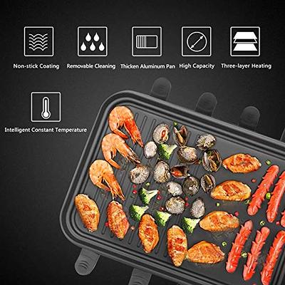 1500w Indoor Smokeless Electric Grill, Electric Grill with Temperature  Control, Non-stick Pan, Removable Tray, Korean Bbq Grill, Great for Cooking  Bbq