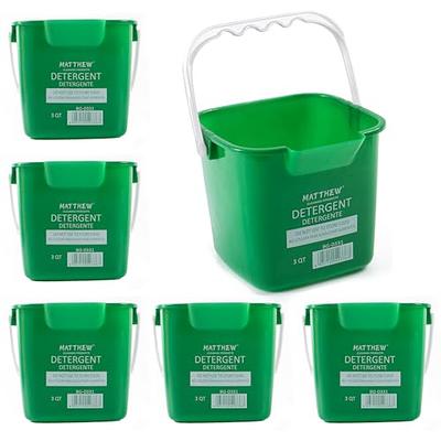  Small Green Detergent Bucket - 3 Quart Cleaning Pail - Set of 3  Square Containers : Health & Household