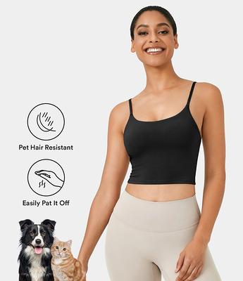 CRZ YOGA Womens Butterluxe Open Back Crop Tops Double Lined