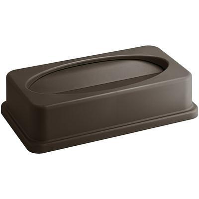 Lavex 23 Gallon Brown Slim Rectangular Trash Can with Dome Swing Lid