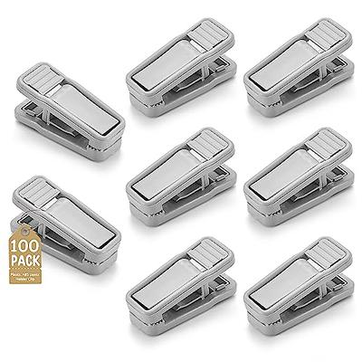 HOUSE DAY Grey Plastic Finger Clips for Hangers, 100 Pack Pants