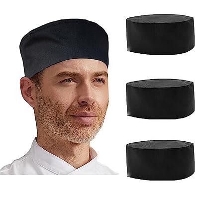 Black Chef Hat Cooking chef Caps Adjustable Men Kitchen Elastic