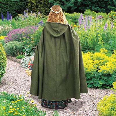 JPXH Halloween Costume Hooded Cape Renaissance Witch Cloak with Hood  Medieval Hobbit