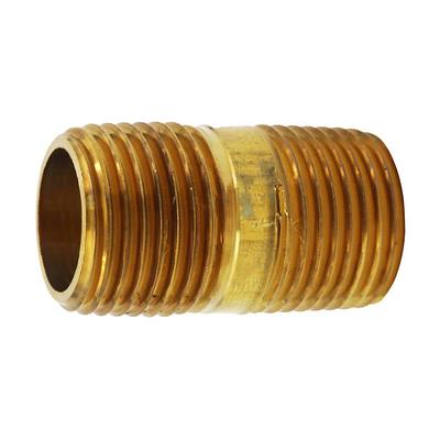 Everbilt 1/2 in. x 2-1/2 in. MIP Brass Nipple Fitting 802389 - The