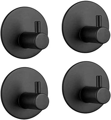 SAYONEYES Matte Black Self Adhesive Towel Hooks for Bathroom Wall