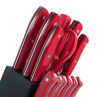 Mainstays Stainless Steel Color 3.5 Kitchen Paring Knife with Red