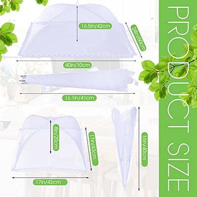  Food Cover Food Tent Set, 2 Extra Large 40X24 and 6 Standard  17X17 Mesh Food Covers for Outside, 8 Pack Collapsible, Reusable Pop-Up  Umbrella Food Nets for Picnics, Outdoor Camping, Parties