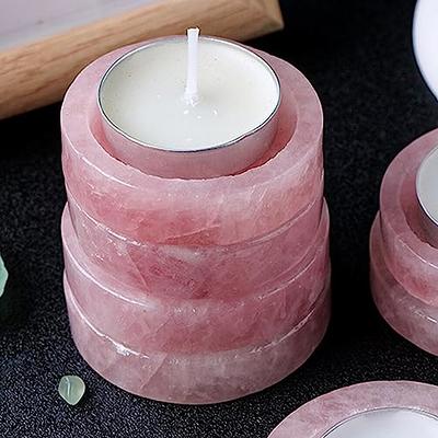Home Decor Rose Quartz Candle Holder Crystal Ball Stand Candlestick Holder  Taper Tea Light Candle Holder Air Plant Holder Healing Stone for Home  Decoration Figurine - Yahoo Shopping
