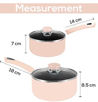 Utopia Kitchen Nonstick Saucepan Set With Lid - 1 Quart And 2