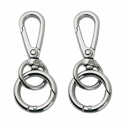 Double Opening Swivel Snap Hook Key Chain Clip Hooks Lobster Clasp Spring Clip  Snap Hook with Ring for Keys Lanyards Jewelry DIY (Silver) - Yahoo Shopping