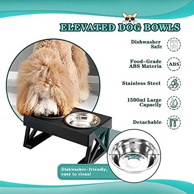 Elevated Dog Bowls 3 Adjustable Heights Raised Dog Food Water Bowl With  Slow Feeder Bowl Standing Dog Bowl For Medium Large Dogs