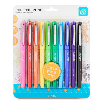 TUL Fine Liner Felt Tip Pens Ultra Fine 0.4 mm Silver Barrel Black Ink Pack  Of 4 Pens - Office Depot