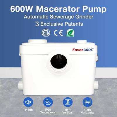 Macerating Toilet With 600w Macerator Pump (Two-Piece Toilets) | Standard  Bowl, Water Tank, Toilet Seat, Extension Pipe | Upflush Toilet For Basement