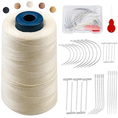 900 Yards Hair Extension Thread Sewing,FIVEIZERO Threads Hair Weave Threads  with 30 Pieces T/C/J/I Needles Using for Hand Sewing,Hair Extensions,Wig