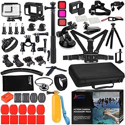 BMUUPY Accessories Kit for Gopro Hero 12 11 10 9 Black Accessory Bundle  Waterproof Housing Case Filter Silicone Protector Lens Screen Tempered  Glass