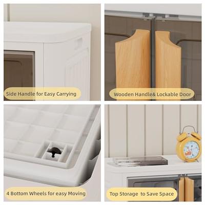  wookon Storage Cabinet with Door,Plastic Storage Bins