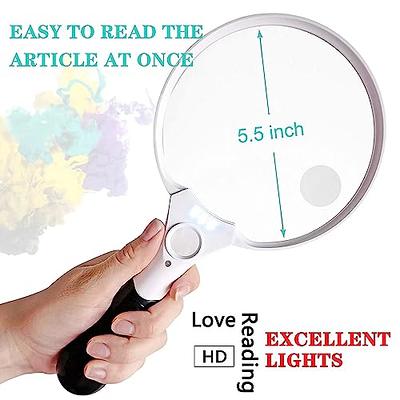 Magnifying Glass with Light, Double Glass Lens Handheld Illuminated  Magnifier Reading Magnifying Glass with for Seniors Read, Coins, Stamps,  Map, Inspection, Macular Degeneration - Yahoo Shopping