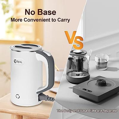 Small Electric Tea Kettle, 0.8l Portable Travel Hot Water Boiler Stainless