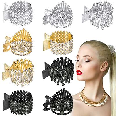  Braided Hair Clips for Women Girls, Sparkling Crystal