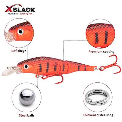 3PCS Minnow Crankbaits Fishing Lures Big Hard Bait Freshwater