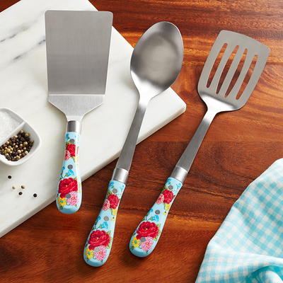 The Pioneer Woman Silicone Kitchen Utensils Set with Acacia Wood Handle - Gray - 1 Each