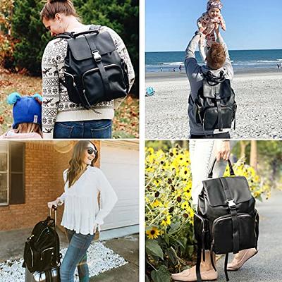  MOMINSIDE Diaper Bag Backpack Leather Baby Bag with 6