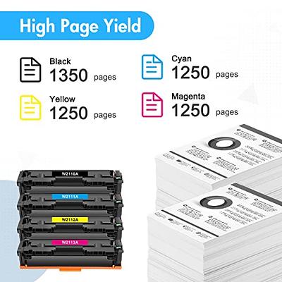 206X 206A Toner Cartridges 4 Pack High Yield Without Chip