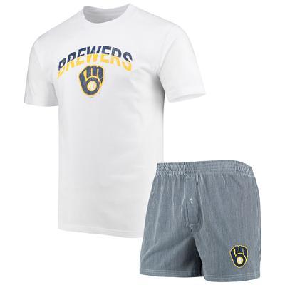 Concepts Sport Women's Navy Milwaukee Brewers Flagship Allover Print Top  and Shorts Sleep Set