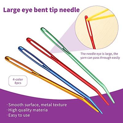 24 Pcs Self Threading Needles, Big Eye Hand Sewing Needles Embroidery Needle for DIY Craft with Vintage Sewing Needles Holder Storage Case