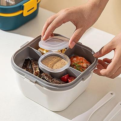 Portable Lunch Box Salad Container New 2 Layer Lunch Seal Container Set  with Fork Sauce Cup Lid Bento Microwave Food Lunchbox