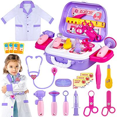 Doctor Kit for Kids, 31-Piece Kids Doctor Playset with Roleplay Costume &  Carry Case, Toddler Pretend Play Doctor Set, Birthday Gift for 3 4 5 6 Year