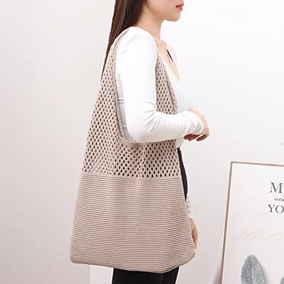 Grunge Crochet Tote Bag Y2K Fairycore Shoulder Handbags Aesthetic Knitted  Crossbody Bags Purse Accessories