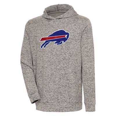 Women's Antigua Heather Gray/Black Buffalo Bills Victory Raglan Sleeve Pullover Hoodie