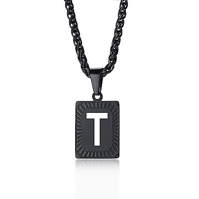 Trendsmax Initial Letter Pendant Necklace for Mens Womens Gold