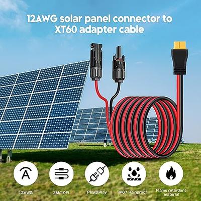 iHaospace XT60i Solar Panel Charging Cable 10FT, 12AWG Solar to